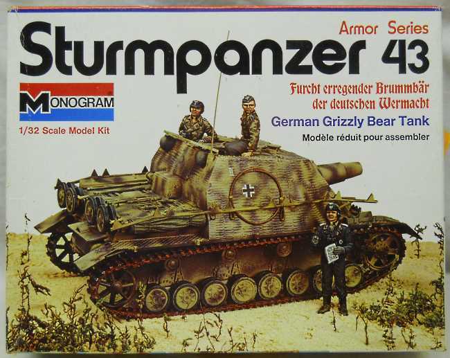 Monogram 1/32 Sturmpanzer 43 Brummbar Grizzly Bear Tank - White Box Issue, 7506 plastic model kit